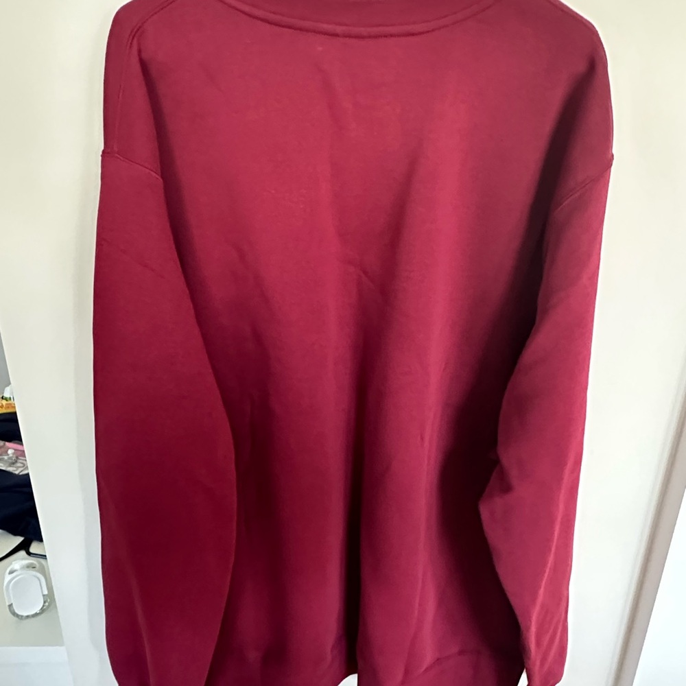 Nike Men's Crewneck Sweatshirt - Maroon with White Swoosh - Picture 6 of 6